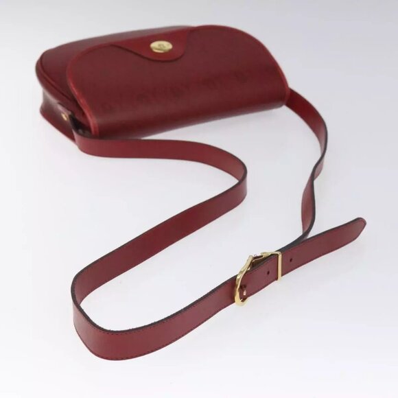 Christian Dior Honeycomb Canvas Shoulder Bag PVC Leather Red Gold Auth - Picture 11 of 16